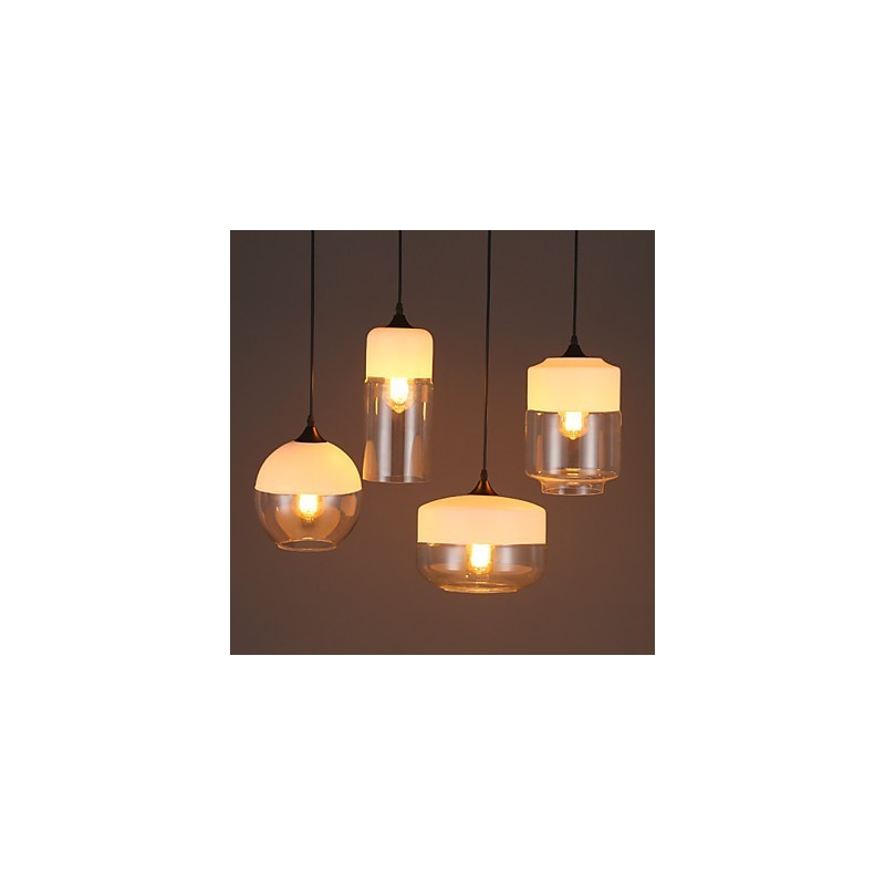 Lampadario a sospensione in ferro battuto e vetro Nordic Creative Stair Shop