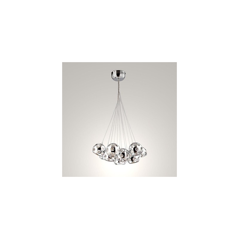 Lampada a sospensione globo moderna in metallo cromato, 60 cm, G4