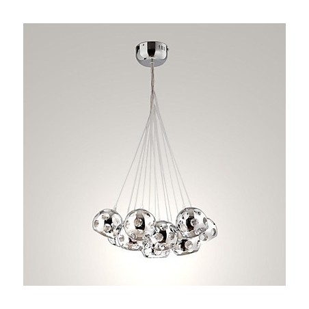 Lampada a sospensione globo moderna in metallo cromato, 60 cm, G4