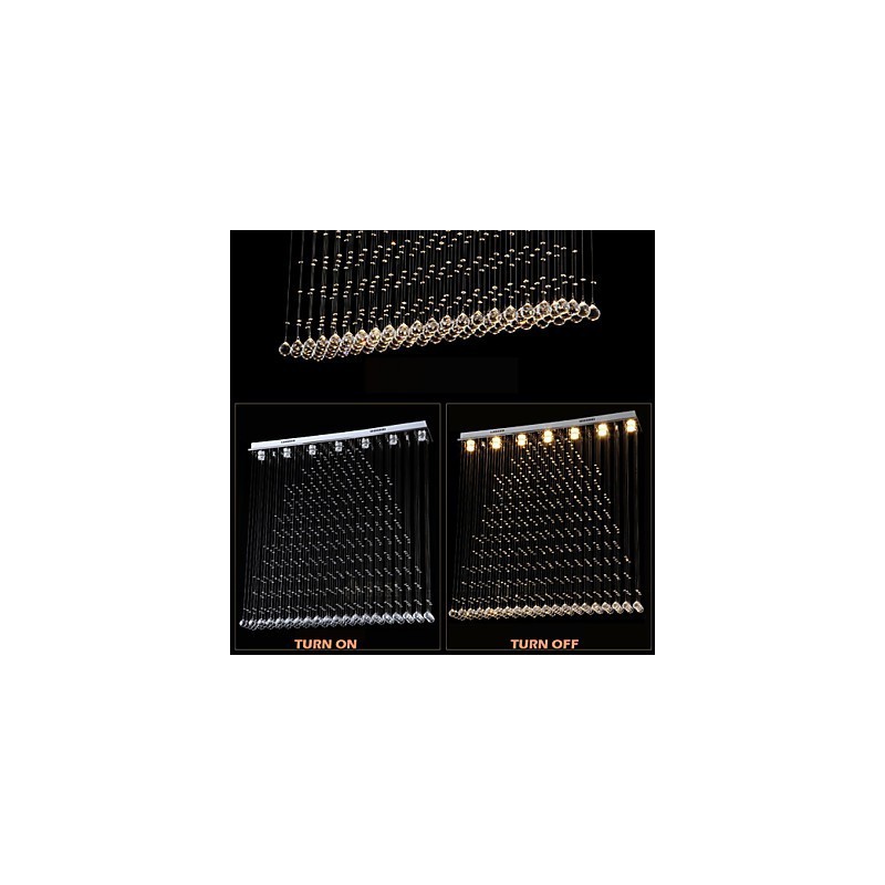 Lampada a sospensione in cristallo K9 argento con cavo regolabile, GU10 3 W, 150 cm