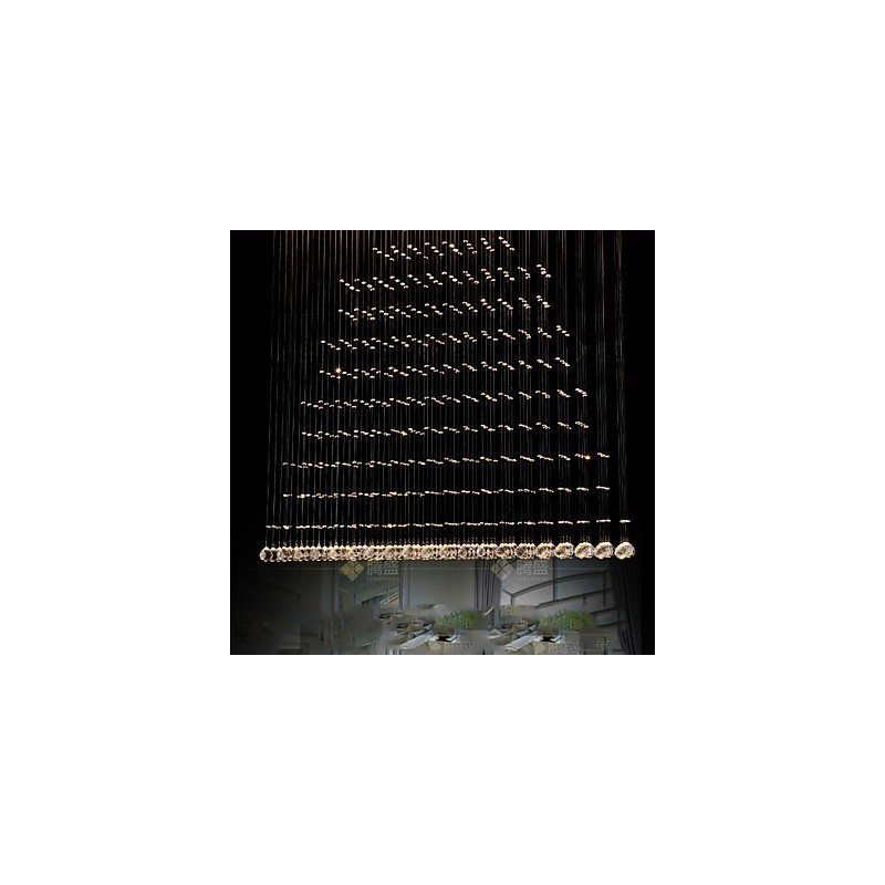 Lampada a sospensione in cristallo K9 argento con cavo regolabile, GU10 3 W, 150 cm