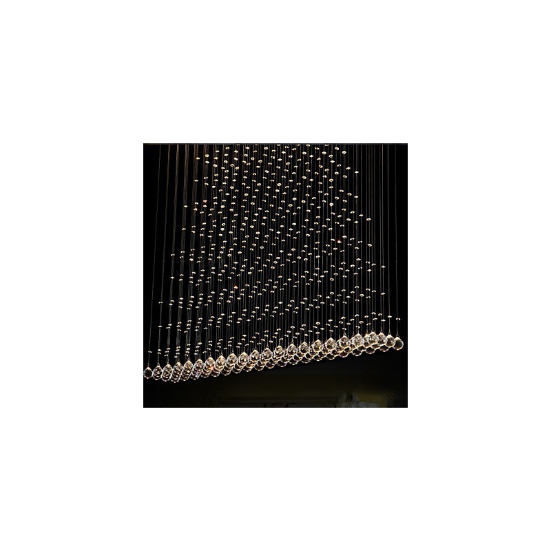 Lampada a sospensione in cristallo K9 argento con cavo regolabile, GU10 3 W, 150 cm