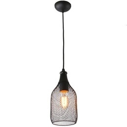 Lampada a sospensione mini in metallo nero stile rustico country retrò Lodge