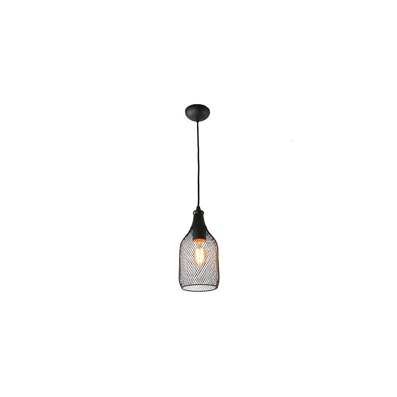 Lampada a sospensione mini in metallo nero stile rustico country retrò Lodge