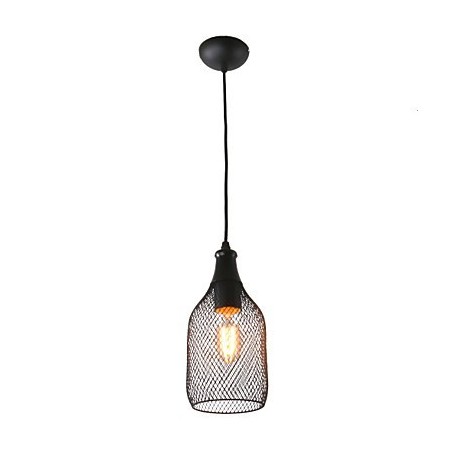 Lampada a sospensione mini in metallo nero stile rustico country retrò Lodge