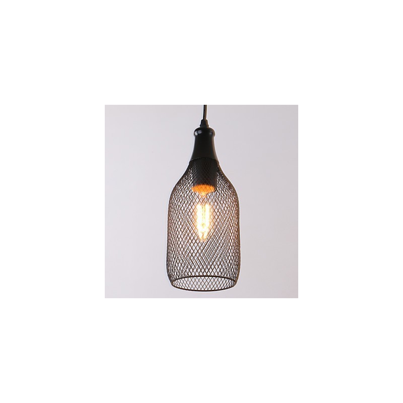 Lampada a sospensione mini in metallo nero stile rustico country retrò Lodge