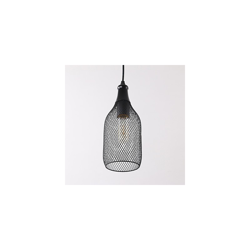 Lampada a sospensione mini in metallo nero stile rustico country retrò Lodge