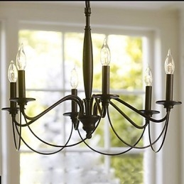 Lampadario classico tradizionale galvanosteggiato stile candela 1 livello E12/E14