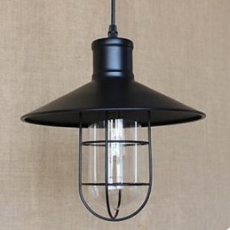 Lampada a sospensione in ferro battuto, stile vintage, 1 luce