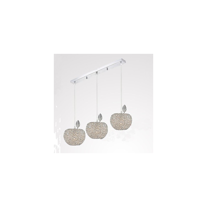 Lampadario a sospensione in alluminio intrecciato Apple a 3 luci