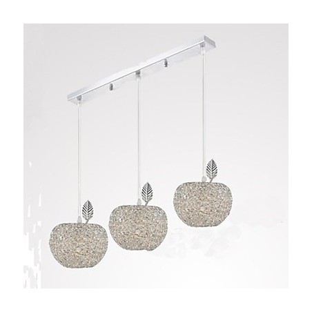 Lampadario a sospensione in alluminio intrecciato Apple a 3 luci