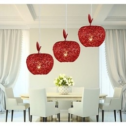 Lampadario a sospensione in alluminio intrecciato Apple a 3 luci