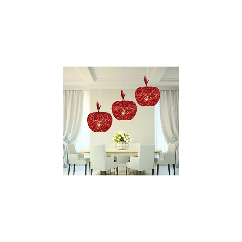 Lampadario a sospensione in alluminio intrecciato Apple a 3 luci