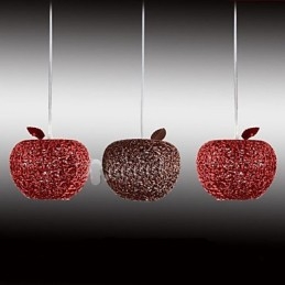 Lampadario a sospensione in alluminio intrecciato Apple a 3 luci