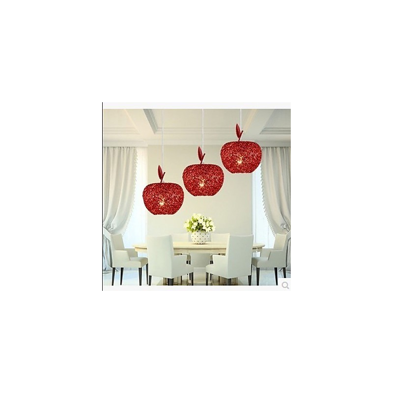 Lampadario a sospensione in alluminio intrecciato Apple a 3 luci
