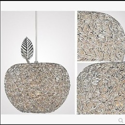 Lampadario a sospensione in alluminio intrecciato Apple a 3 luci