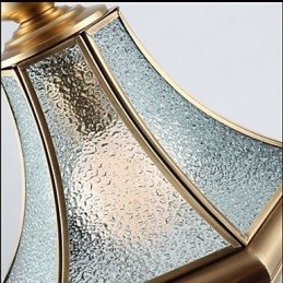 Lampada a sospensione stile country americano piccola, rame, vetro singolo