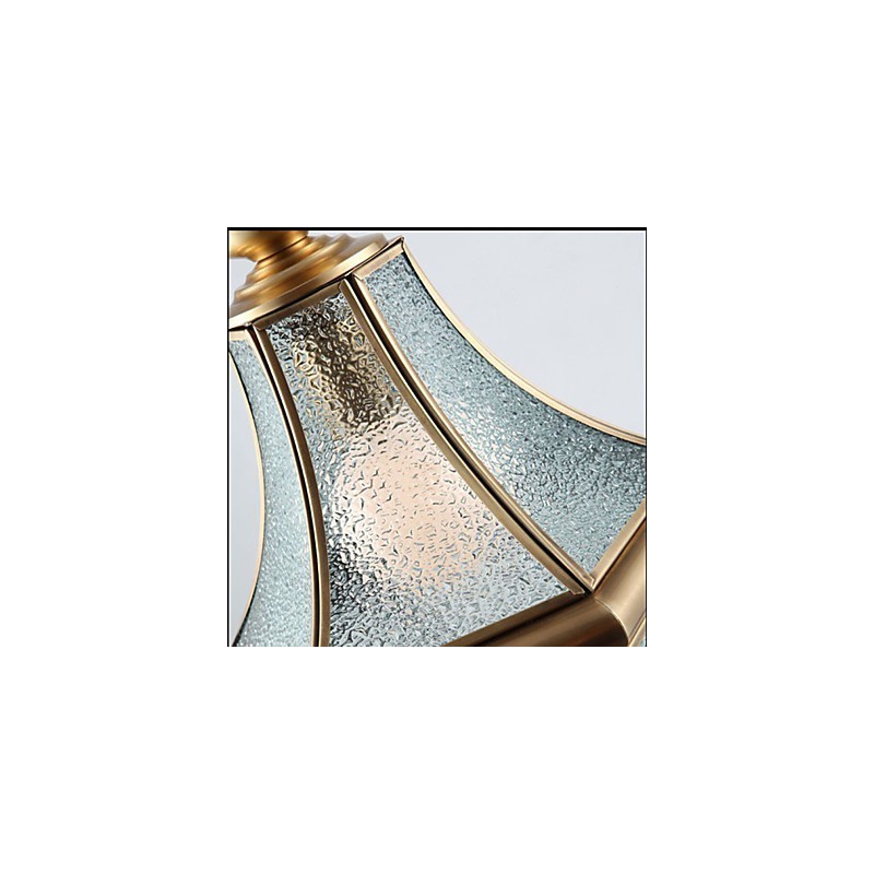 Lampada a sospensione stile country americano piccola, rame, vetro singolo