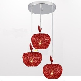 Lampadario a sospensione in alluminio intrecciato Apple A a 3 luci
