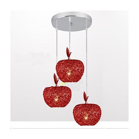 Lampadario a sospensione in alluminio intrecciato Apple A a 3 luci