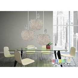 Lampadario a sospensione in alluminio intrecciato Apple A a 3 luci