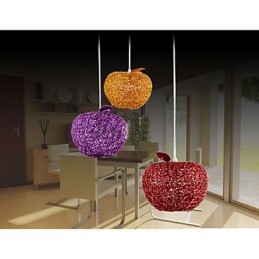 Lampadario a sospensione in alluminio intrecciato Apple A a 3 luci