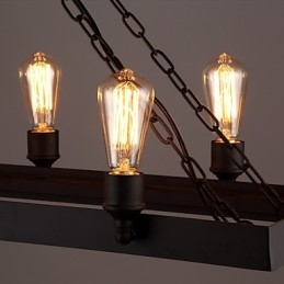 Lampadario industriale retrò stile rustico nero 1 lampadina E26/E27 104 cm