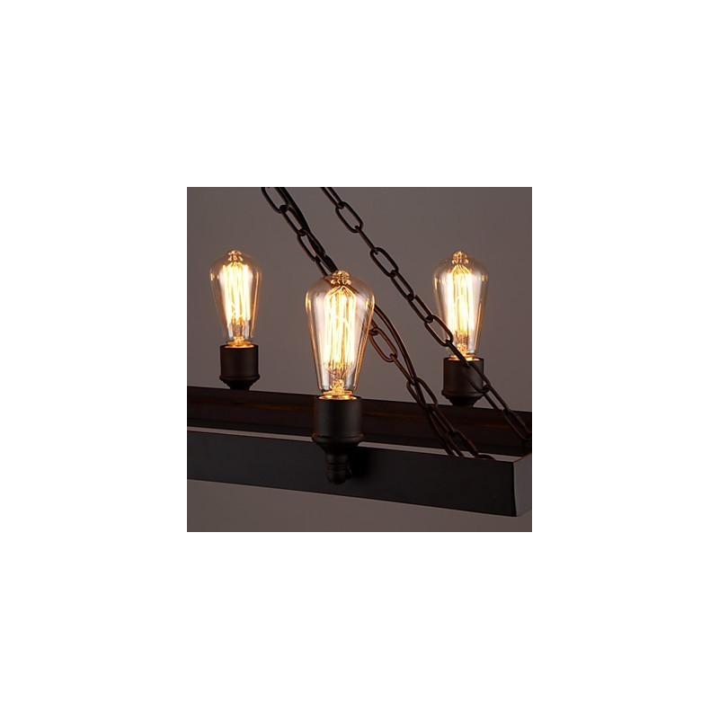 Lampadario industriale retrò stile rustico nero 1 lampadina E26/E27 104 cm