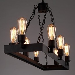 Lampadario industriale retrò stile rustico nero 1 lampadina E26/E27 104 cm