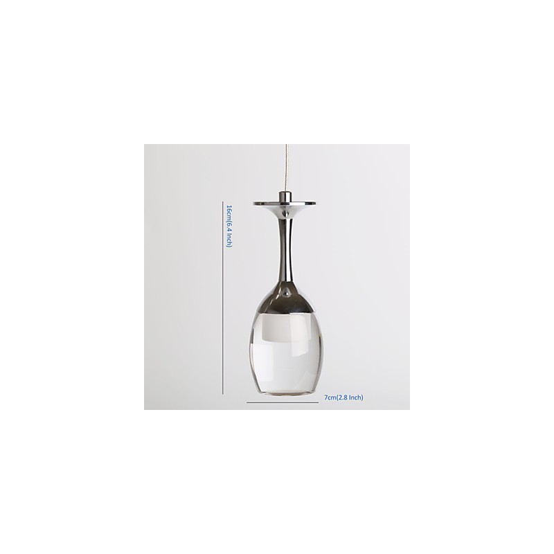 Lampadario a sospensione 1 luce Mini moderno contemporaneo in metallo cromato