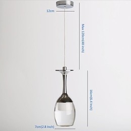 Lampadario a sospensione 1 luce Mini moderno contemporaneo in metallo cromato