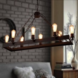 Lampadario industriale retrò stile rustico nero 1 lampadina E26/E27 104 cm