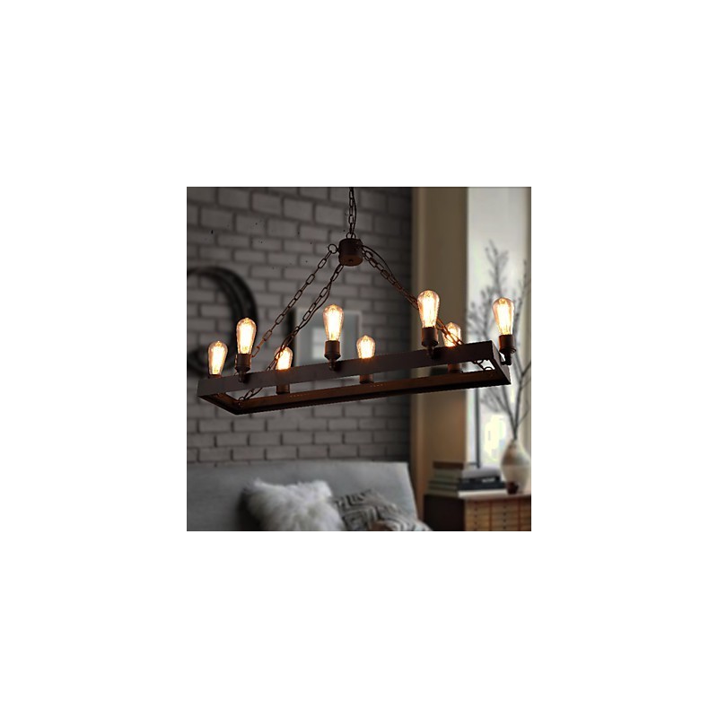Lampadario industriale retrò stile rustico nero 1 lampadina E26/E27 104 cm