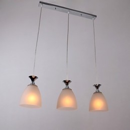 Lampada a sospensione mini isola moderna cromata con paralume in vetro bianco