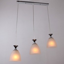 Lampada a sospensione mini isola moderna cromata con paralume in vetro bianco