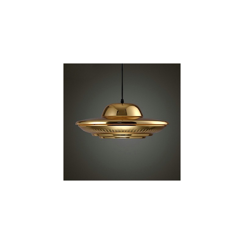 Lampada a sospensione vintage in metallo dorato Country Garage, 3 luci E26/E27