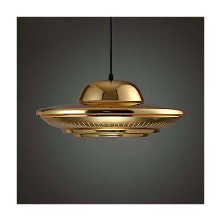 Lampada a sospensione vintage in metallo dorato Country Garage, 3 luci E26/E27