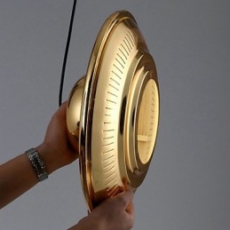 Lampada a sospensione vintage in metallo dorato Country Garage, 3 luci E26/E27