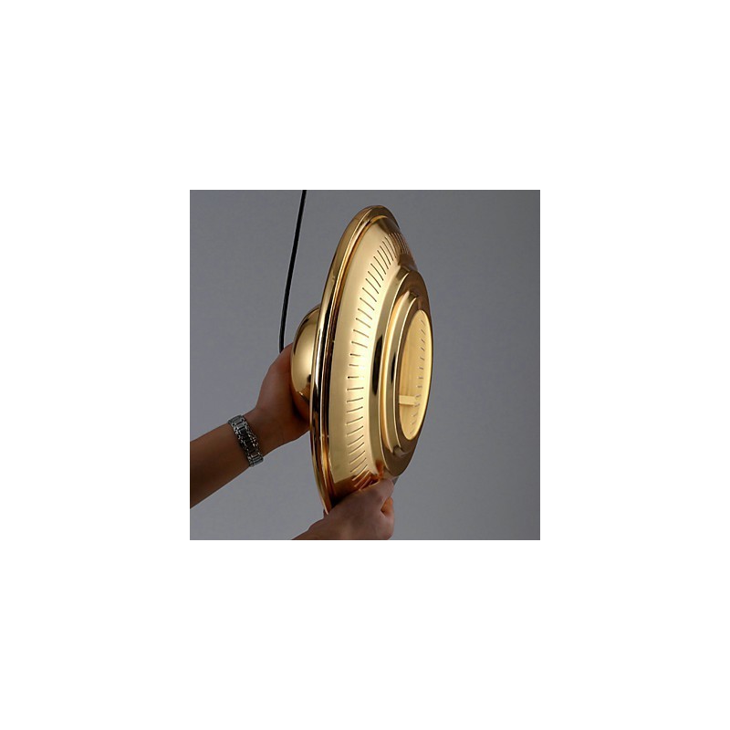 Lampada a sospensione vintage in metallo dorato Country Garage, 3 luci E26/E27