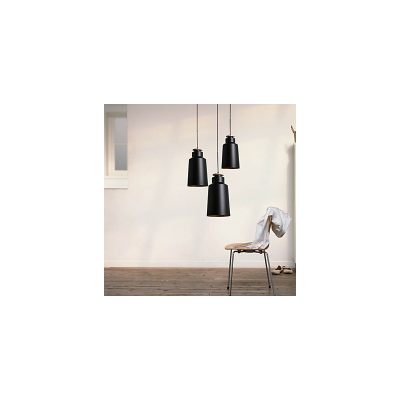 Lampada a sospensione moderna in metallo con dettagli in legno/bambù, E26/E27, 19 cm