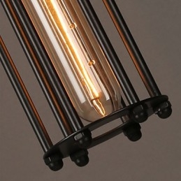 Lampada a sospensione in ferro battuto Alcatraz a testa singola