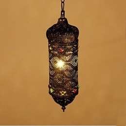 Lampadario a sospensione retrò in bronzo 3 luci E26/E27