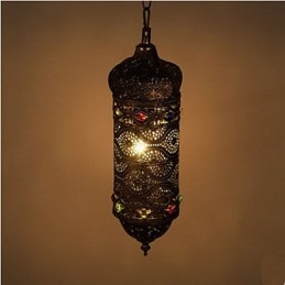 Lampadario a sospensione retrò in bronzo 3 luci E26/E27