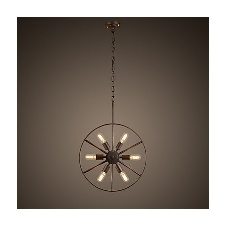 Lampada a sospensione in metallo retrò mini, 6 luci E26/E27, catena regolabile