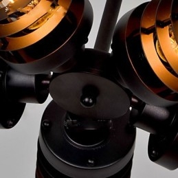 Lampada a sospensione retrò in metallo 5 luci, nero, non regolabile