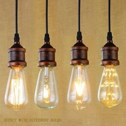 Lampada a sospensione vintage retrò in metallo regolabile