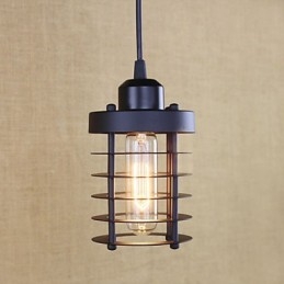 Lampadario a sospensione in ferro battuto retrò rurale