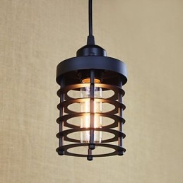 Lampadario a sospensione in ferro battuto retrò rurale