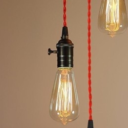 Lampada a sospensione country mini in metallo galvanizzato nera, 3 luci