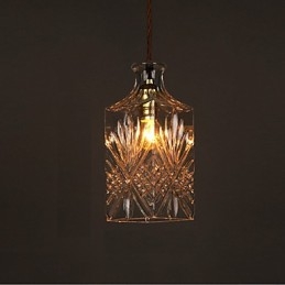 Lampadario a sospensione in vetro artistico intagliato a bottiglia romantica